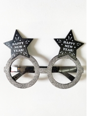 Happy New Year Glasses Silver - New Year's Eve Costumes